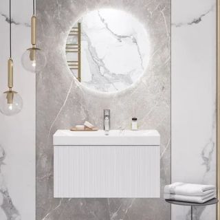 Тумба под раковину подвесная Velvex Compo tp.COM.9696.70.1Y белый глянец, 70 см